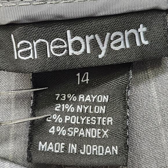 Lane Bryant Pants Womens 14 Gray Striped High Rise Crop Stretch Office Preppy - Picture 3 of 10